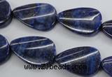 CNL985 15.5 inches 17*25mm twisted flat teardrop natural lapis lazuli beads