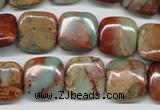 CNS104 15.5 inches 14*14mm square natural serpentine jasper beads