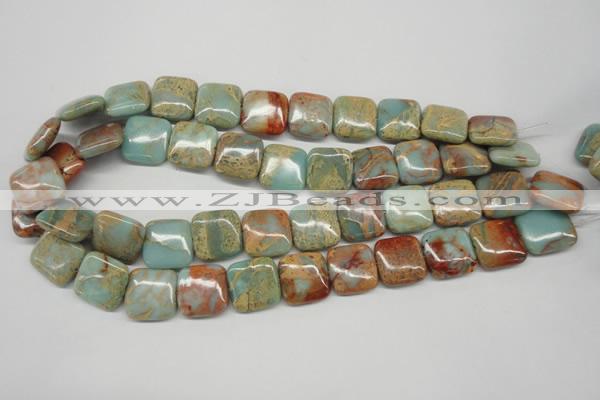 CNS106 15.5 inches 18*18mm square natural serpentine jasper beads