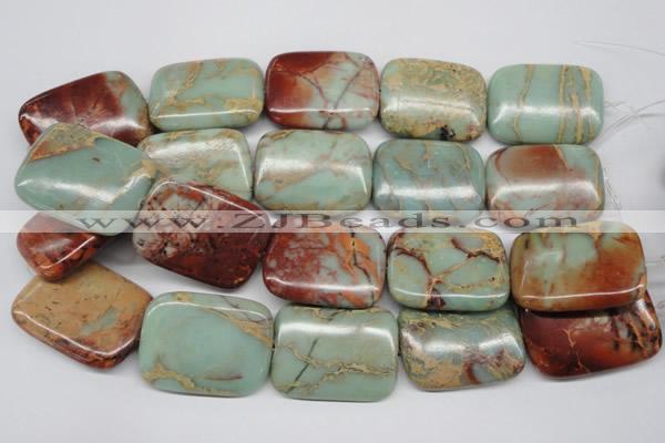 CNS115 15.5 inches 30*40mm rectangle natural serpentine jasper beads