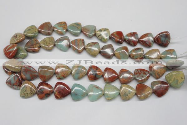 CNS117 15.5 inches 18*18mm triangle natural serpentine jasper beads