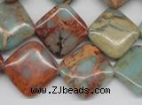 CNS121 15.5 inches 18*18mm diamond natural serpentine jasper beads