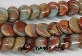 CNS124 15.5 inches 12mm flat round natural serpentine jasper beads