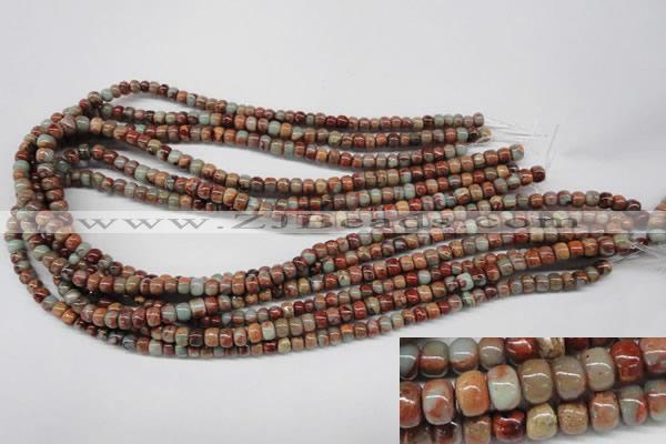 CNS128 15.5 inches 4*6mm rondelle natural serpentine jasper beads