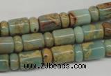 CNS136 5*8mm rondelle & 8*12mm tube natural serpentine jasper beads