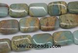 CNS145 15.5 inches 10*14mm rectangle natural serpentine jasper beads