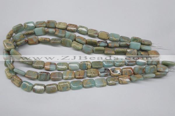 CNS145 15.5 inches 10*14mm rectangle natural serpentine jasper beads