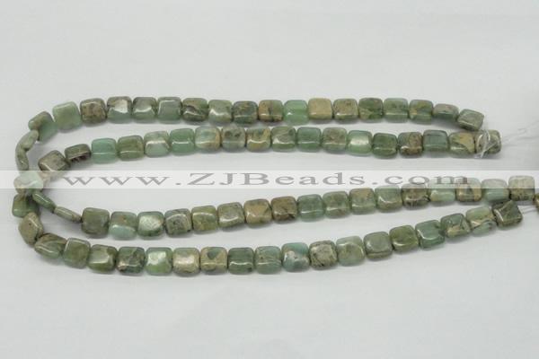 CNS15 16 inches 10*10mm square natural serpentine jasper beads