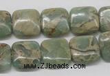 CNS16 16 inches 14*14mm square natural serpentine jasper beads