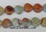 CNS186 15.5 inches 12*12mm triangle natural serpentine jasper beads