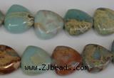 CNS187 15.5 inches 14*14mm triangle natural serpentine jasper beads