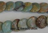 CNS191 15.5 inches 14mm flat round natural serpentine jasper beads