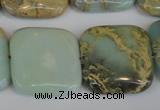 CNS195 15.5 inches 25*25mm square natural serpentine jasper beads