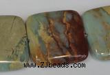 CNS196 15.5 inches 30*30mm square natural serpentine jasper beads