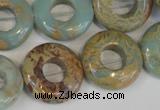 CNS197 15.5 inches 20mm donut natural serpentine jasper beads