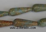 CNS201 15.5 inches 10*30mm teardrop natural serpentine jasper beads