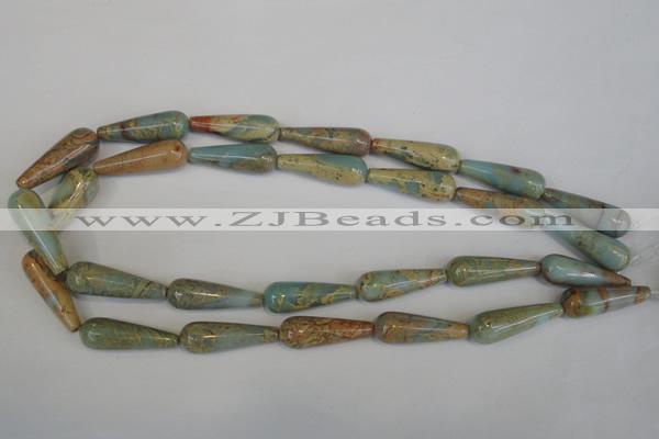 CNS201 15.5 inches 10*30mm teardrop natural serpentine jasper beads