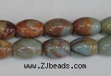 CNS203 15.5 inches 10*14mm rice natural serpentine jasper beads