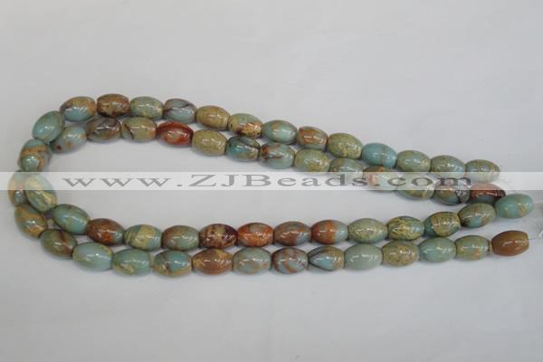 CNS203 15.5 inches 10*14mm rice natural serpentine jasper beads
