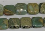 CNS213 15.5 inches 15*15mm square natural serpentine jasper beads