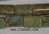 CNS215 15.5 inches 8*12mm flat tube natural serpentine jasper beads