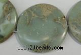 CNS236 15.5 inches 35mm flat round natural serpentine jasper beads