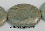 CNS246 15.5 inches 30*40mm oval natural serpentine jasper beads