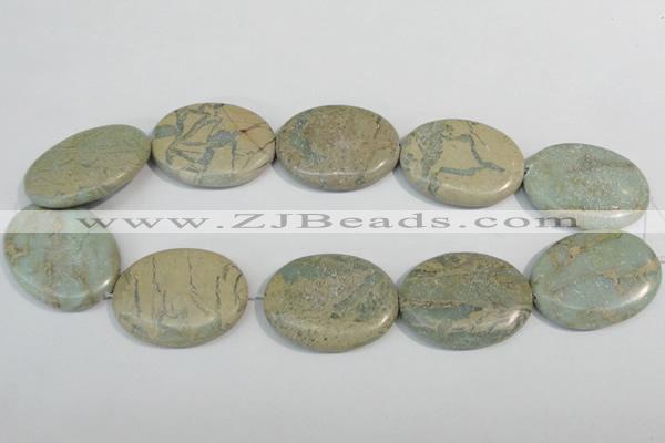 CNS246 15.5 inches 30*40mm oval natural serpentine jasper beads