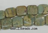 CNS250 15.5 inches 12*12mm square natural serpentine jasper beads