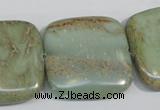CNS252 15.5 inches 30*30mm square natural serpentine jasper beads