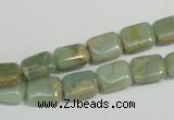 CNS254 15.5 inches 8*10mm rectangle natural serpentine jasper beads