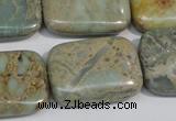 CNS257 15.5 inches 22*30mm rectangle natural serpentine jasper beads