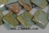 CNS265 15.5 inches 18*18mm diamond natural serpentine jasper beads