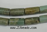 CNS275 15.5 inches 8*16mm tube natural serpentine jasper beads