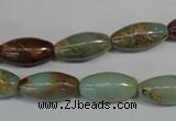 CNS277 15.5 inches 8*16mm rice natural serpentine jasper beads