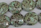 CNS288 15.5 inches 18mm flat round natural serpentine jasper beads