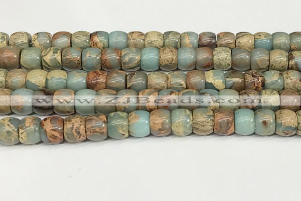 CNS308 15.5 inches 10*12mm rondelle serpentine jasper beads