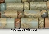 CNS316 4*6mm rondelle & 6*10mm tube serpentine jasper beads