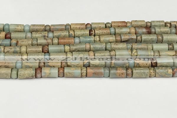 CNS316 4*6mm rondelle & 6*10mm tube serpentine jasper beads