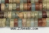 CNS318 15.5 inches 2.5*4mm heishi serpentine jasper beads