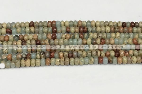 CNS323 15.5 inches 2.5*4mm rondelle serpentine jasper beads