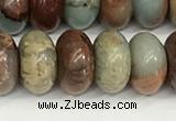 CNS326 15.5 inches 6*10mm rondelle serpentine jasper beads