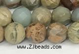 CNS342 15.5 inches 8mm faceted round serpentine jasper beads