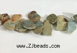 CNS358 Top drilled 15*25mm - 30*50mm freefrom serpentine jasper beads