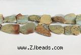 CNS359 25*35mm - 35*45mm freefrom serpentine jasper slab beads