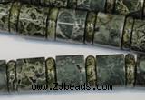 CNS418 15.5 inches 4*14mm rondelle & 12*14mm tube serpentine jasper beads