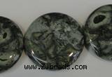 CNS425 15.5 inches 30mm flat round natural serpentine jasper beads
