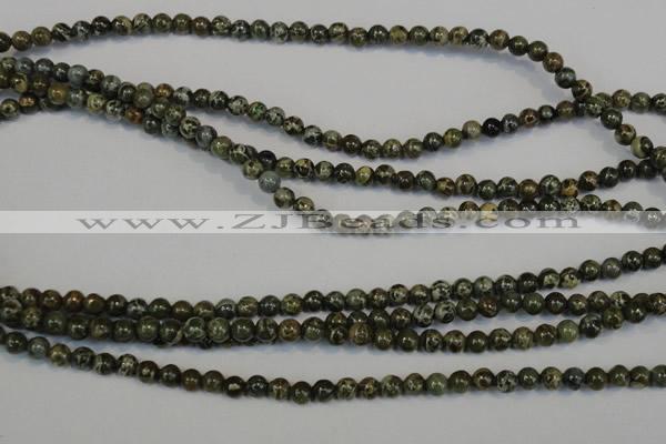 CNS500 15.5 inches 4mm round natural serpentine jasper beads