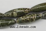 CNS519 15.5 inches 10*30mm rice natural serpentine jasper beads