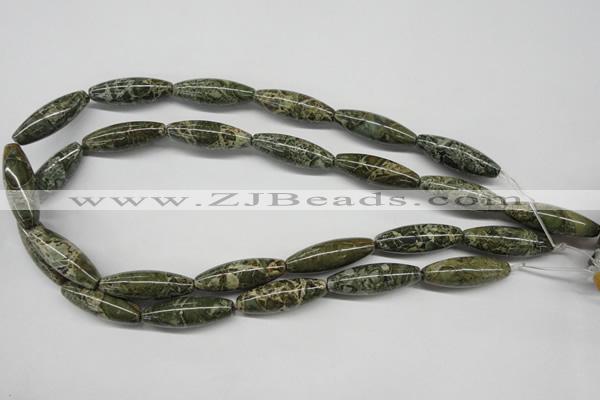 CNS519 15.5 inches 10*30mm rice natural serpentine jasper beads